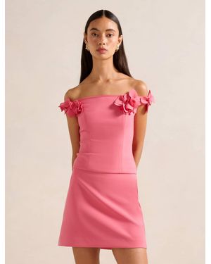 Forever New Faye Applique Bardot Top - Pink