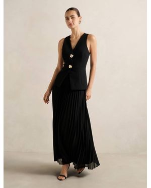 Forever New Larissa Pleated Vest Maxi Dress - Black