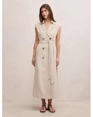 Forever New Elsa Sleeveless Trench Midi Dress - Natural