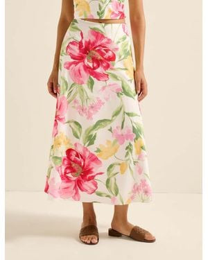Forever New Talia Printed Midi Skirt - Pink