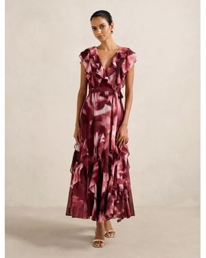 Forever New Naya Petite Ruffle Midi Dress - Red