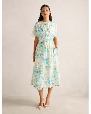 Forever New Eve Scallop Trim Midi Dress - Green