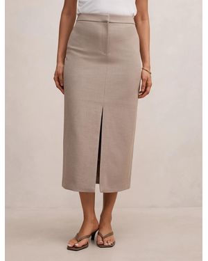 Forever New Maya Column Skirt - Natural