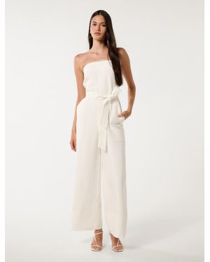 Forever New Rosa Utility Strappy Jumpsuit - Natural