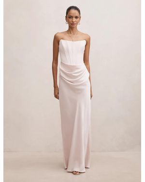 Forever New Isra Petite Drape Strapless Maxi Dress - Natural