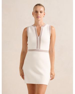 Forever New Sabrina Stripe Detail Knit Mini Dress - Natural