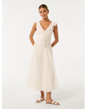 Forever New Lenny Petite Godet Midi Dress - Natural
