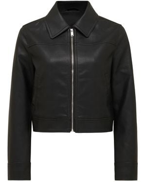 Forever New Larissa Collared Faux Leather Jacket - Black