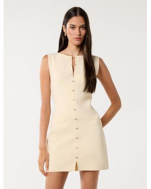 Forever New Mimi Hook And Eye Detail Mini Dress - Natural
