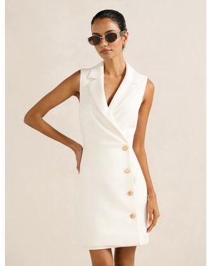Forever New Eddie Petite Blazer Mini Dress - Natural