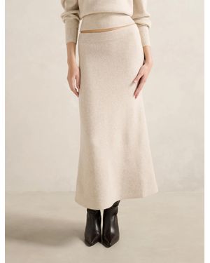 Forever New Cora Knitted Midi Skirt - Natural