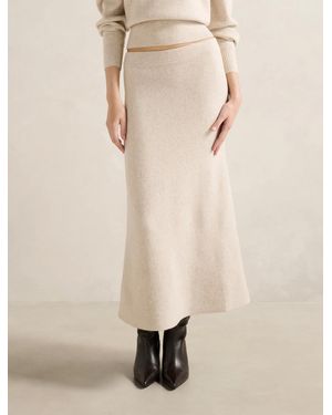 Forever New Cora Knitted Midi Skirt - Natural