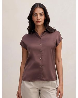 Forever New Nelly Grown On Sleeve Shirt - Brown