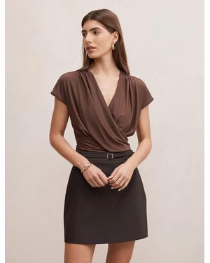 Forever New Oakley V-Neck Drape Top - Multicolour