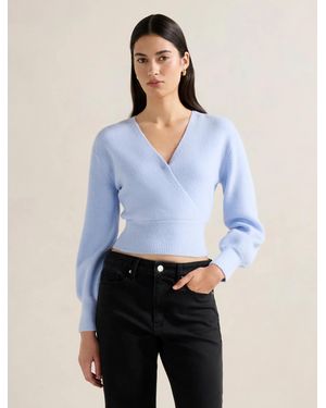Forever New Sloane Wrap Knit Jumper - Blue