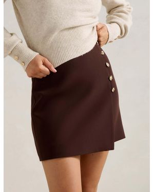 Forever New Jinny Button Detail Wrap Skirt - Brown