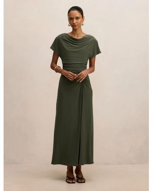 Forever New Tahnee Petite Ruched Waist Midi Dress - Natural