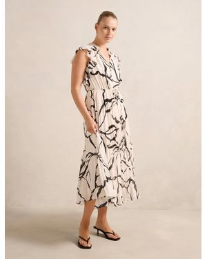 Forever New Morgan Pleated Midi Dress - Natural