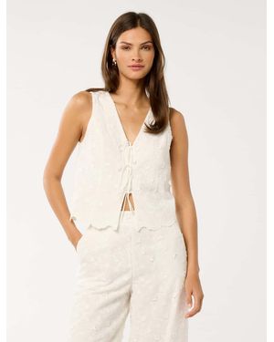 Forever New Colette Broderie Top - White