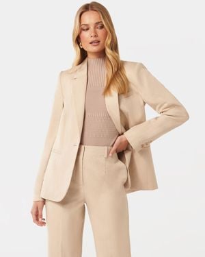 Forever New Lucy Single-Breasted Blazer Jacket - Brown