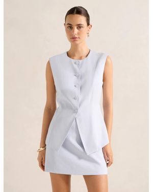 Forever New Kimberly Extended Shoulder Waistcoat Top - White