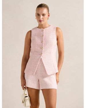 Forever New Lisa Boucle Waistcoat - Pink