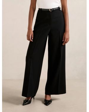Forever New Alexandra Petite Belted Wide Leg Pant - Black