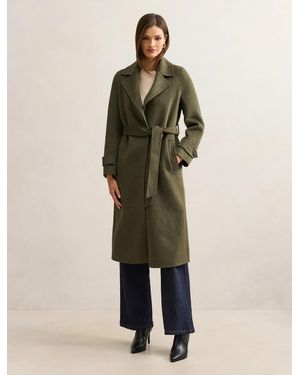 Forever New Natalie Felled Seam Coat - Natural