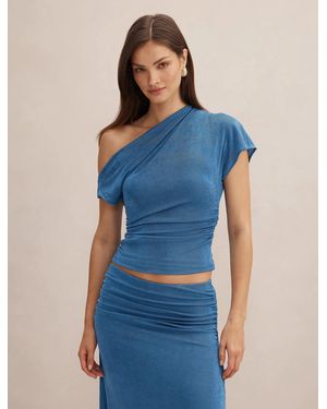 Forever New Maia Asymmetric One Shoulder Top - Blue