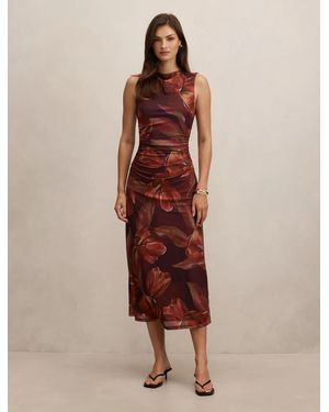 Forever New Allegra Mesh Midi Dress - Brown