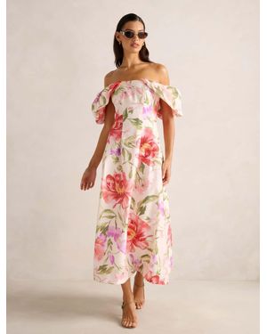 Forever New Janie Off-Shoulder Midi Dress - Pink
