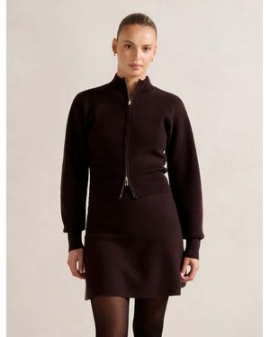 Forever New Tia Zip Co Ord Cardigan Jumper - Black