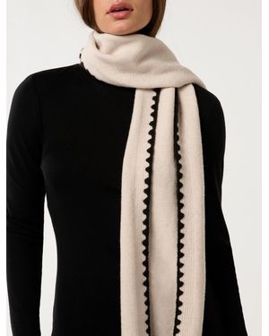 Forever New Tatum Stitch-Detail Scarf - Black