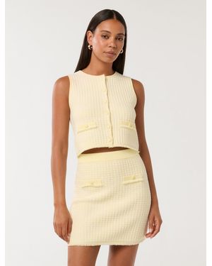 Forever New Aria Bouclé Knit Tank Top - Natural
