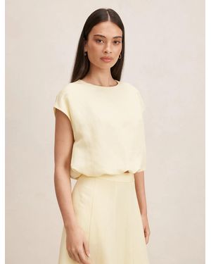 Forever New Georgina Bubble Hem Top - Natural