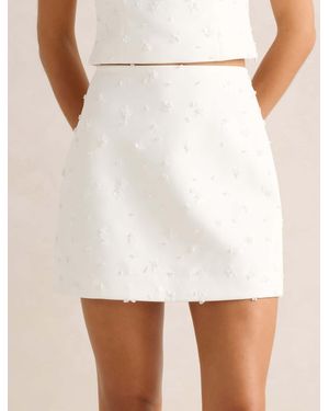 Forever New Margot Embellished Mini Skirt - White