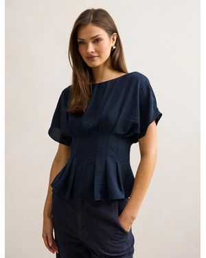 Forever New Wren Pleat Detail Top - Blue
