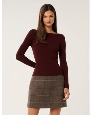 Forever New Alaia Knit Rib Top - Red