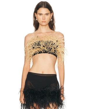 LAPOINTE Feather Bandeau Top - Black