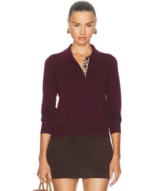 Burberry Mandy Polo Sweater - Purple