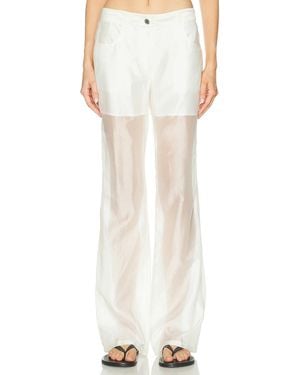Helmut Lang Sheer Bootcut Pant - White