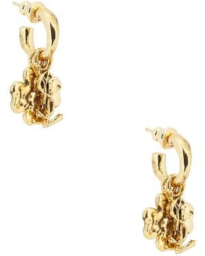 Saint Laurent Ysl & Lucky Charm Hoop Earrings - Metallic