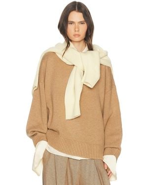 Helsa Chloey Wool Cashmere Sweater - Natural