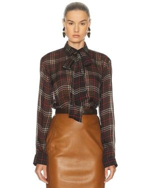 Saint Laurent Long Sleeve Top - Brown