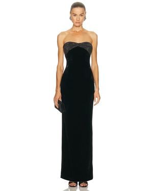 Roland Mouret Diamante Twist Drape Column Gown - Black
