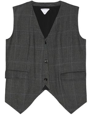【関税&送料込】Bottega Veneta Dark Grey Wool Vest Wool sweater vest in grey - Bottega Veneta | Mytheresa