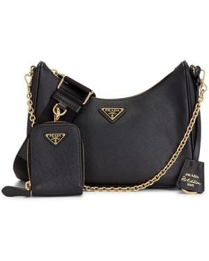 Prada Saffiano Re-Edition 2005 Shoulder Bag - Black