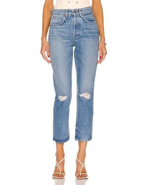 GRLFRND Karolina High Rise Straight Crop Jeans - Blue