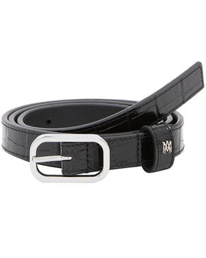 Amiri Croc Embossed 2cm Belt - Black