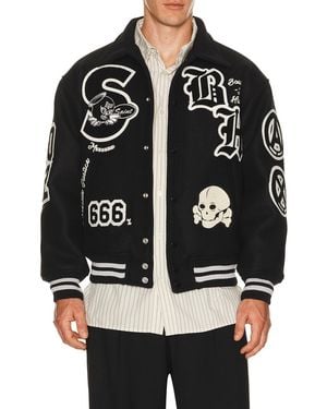 SAINT Mxxxxxx Snt Hunter X Bounty Hunter Varsity Jacket - Black